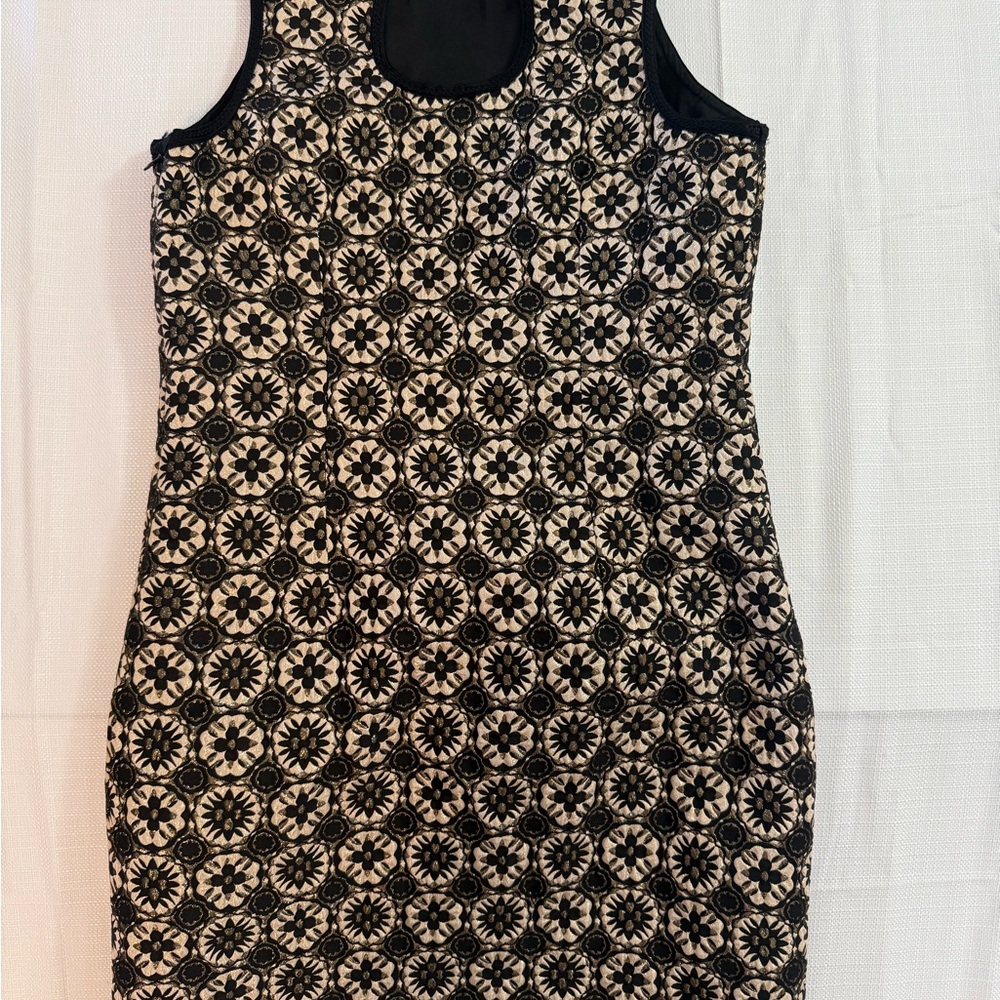 Chic Black and Cream Floral Mini Dress